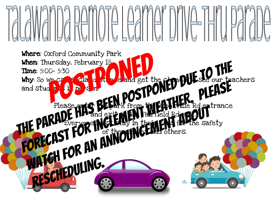 poster- flyer about parade postponed